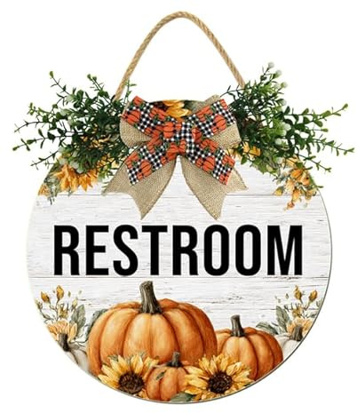Horienteeon Targa da appendere alla porta del bagno con scritta Fall Toilette, in legno, per esterni, interni, finestre, pareti, cortili, decorazioni per la casa, rotonda, 30,5 cm