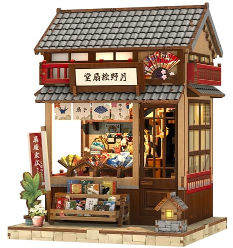 Cutefun Book Nook - DIY Miniature Dollhouse Kit for Adults Tiny House Mini 3D Puzzle Craft Bookhelp Decor Diorama Model Kit Gifts for Women Puzzle Lovers (Tsukino Eogi-dou)