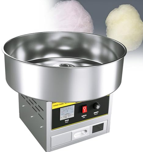 CAFIEDR Máquina eléctrica para Hacer algodón de azúcar, máquina Profesional para Hacer algodón de azúcar, Ideal para el hogar, cumpleaños Infantiles y Fiestas Familiares, Color r(Silver)