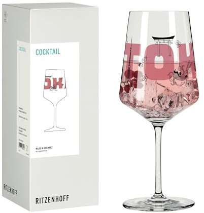 RITZENHOFF 8096009 Cocktail-Glas 500 ml, Serie Entdecker, mit Tokio Schriftzug, Rot, Schwarz - Made in Germany