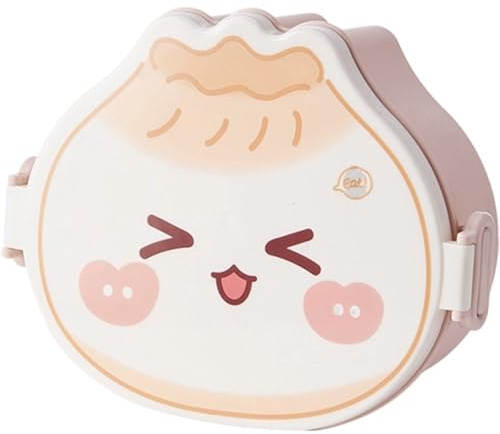 Brxmpn Dumpling Shaped Bento Box Cartoon Leak Proof Food Container for School Kindergarten Office Picnic Camping Supplies