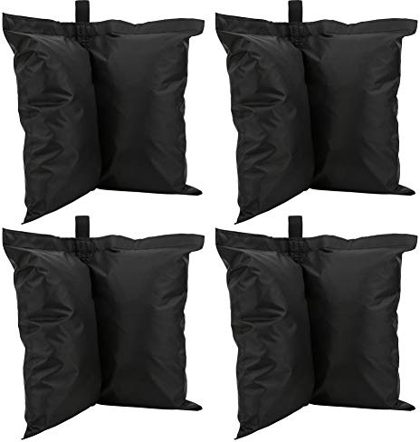 Oumefar 4PCS Tent Fixed Sandbag, 40x34x1cm Oxford Cloth Large Capacity Leakproof Counterweight Bag for Outdoor Camping Sunshade Sports Umbrella Black
