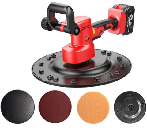 Electric Wall Smoothing Machine, Concrete Mortar Rechargeable Trowel Masons Wall Smoothing Polishing Machine with 6 Variable Speeds