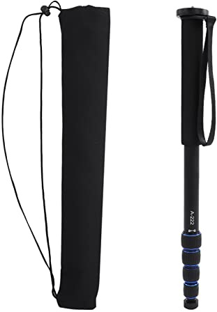 MBGAJTXCB A - Base monopiede monopiede treppiede base in lega di alluminio 222 per fotocamera reflex, supporto monopiede professionale con di bloccaggio antipolvere, altezza regolabile da