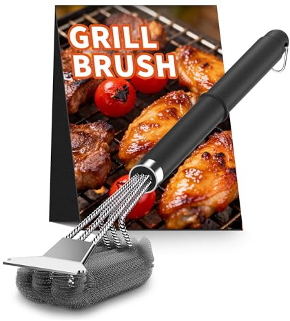 3-in-1 Grillbürste,BBQ-Bürsten, Reinigungsbürste, Robustes Reinigungsset für Gasgrill, Holzkohlegrill