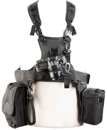 SevenOak Sangle d'appareil photo SK-MSP07 avec deux étuis latéraux pour appareils photo reflex numériques Canon 6D, 600D, 5D2, 5D3, Nikon D90, Sony A7S, Panasonic - Idéal pour l'escalade, les mariages