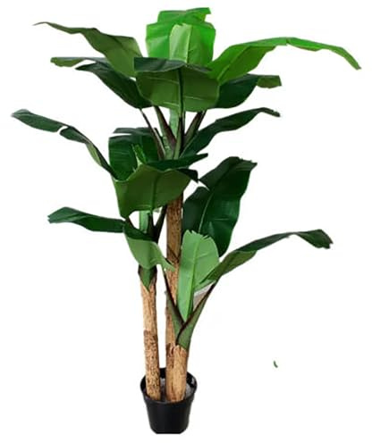 KIBONCY Pianta Artificiale, Banano, Interno, Finto, Finto, Pavimento, Vegetazione, In Vaso, Vero Tocco, Decorativo, Foglie Verdi(3 * 3.5M)