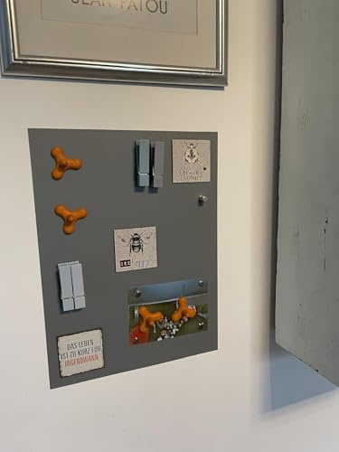 Markenfolie Tafelfolien - KaRoFoilFIX® Wochenplaner Magnettafel – grau 40x40cm | beschreibbar zuschneidbar I Rückseite selbstklebend | inkl. 10 Kühlschrank-Magnete