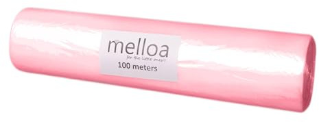 MELLOA refill KIT for 10 or more diaper pail cartridges compatible with Tommee Tippee Sangenic Tec Simplee Twist & Click Spross Ubbi Magic Littycat and many other kasettes (Pink, 100m)
