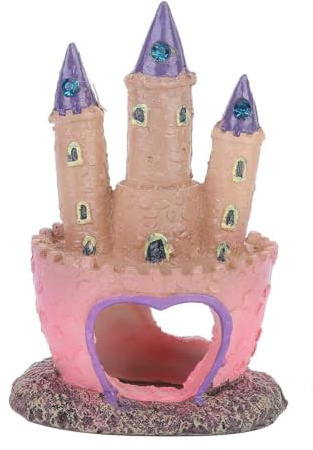 Pssopp Aquarium Harz Schloss Ornamente Aquariendekoration Cartoon Schloss Form Landschaft Dekoration Aquarium Künstliche Simulation Schloss Dekor