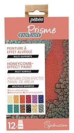 Pebeo Set Scoperta Fantasy Prisme-Pittura Effetto Alveolare Multi Supporto-Ideale per la Creazione di Bigiotteria-12 Flaconi da 20 ml-Colori Assortiti, 240 unità