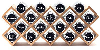 Hanseküche Gewürzregal aus Holz – FSC®-Zertifiziert – Gewürzständer für den Schrank – Gewürzregal für die Schranktür, Küchenorganizer ohne Bohren (Braun)