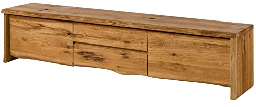 MASSIVMOEBEL24.DE | Pure Oak TV-Board #704 220x45x50 Wildeiche Natur geölt, Farbe:Natur geölt, Größe:220x45x50 cm (BxTxH)