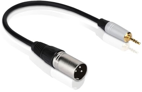 3,5mm auf XLR Kabel, Stecker auf Stecker Mini-Stereo-Klinkenstecker auf XLR Stecker Adapter Mikrofonkabel 0,3meter/11,8 Zoll XLR auf 3,5mm (1/8 Zoll) Kabel Stereo Mikrofonkabel für Übertragung