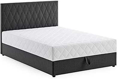 Atlantic Home Collection Stauraumbett Benita, mit Taschenfederkern 90 x 200 cm Anthrazit