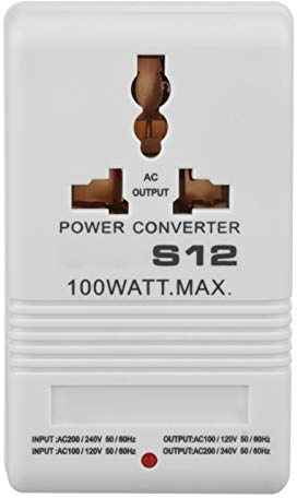 Transformador 220v a 110v, 100W 110V/120V a 220V/240V Transformador Adaptador de Viaje Interruptor Nuevo Cargador Conversión Portatil Aplicable a Estados Unidos, UK, Japón
