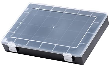 hünersdorff Boîte de rangement : boîte de tri solide (PP-Classic), avec compartiment fixe (24 compartiments), dimensions de la boîte de tri : T225 x 335 x 55 mm, fabriqué en Allemagne, 611910