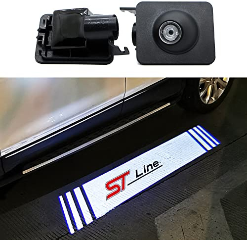 Duleutgnu 2 Stück Umfeldbeleuchtung LED Seite Unter Spiegel Umgebungslicht Autotür Logo Licht Türbeleuchtung Innenraum Ghost Projektor Willkommenslicht Teppich Auto Ersatz Rücklicht Zubehör Glaslinse