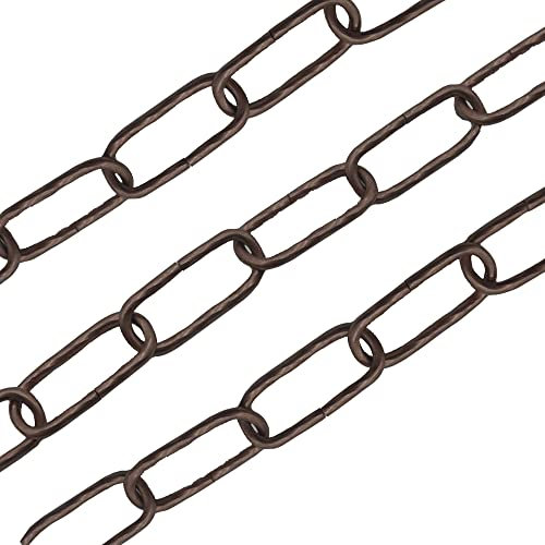 3m Zierkette gedreht Eisen Runddraht ø 3,5mm Lampenkette Kette Rundgliederkette Belastbarkeit 10 kg (Brüniert)