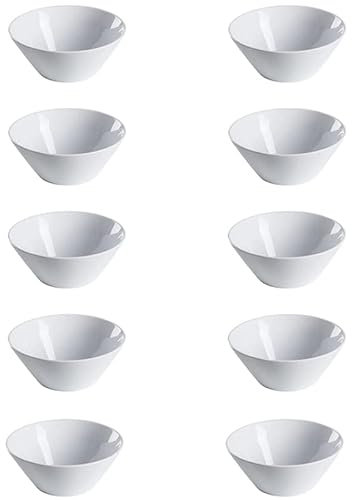 VIRSUS Ciotola Yogurt in Melamina 8184, colore Bianco, misura 11,5x 5,7 cm, Capacità 300ml, Coppetta Rotonda Riutilizzabile, Impilabile, per gelato, salsa, snack, finger food (10)