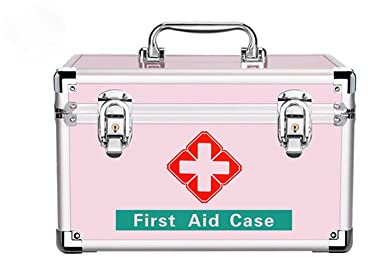 luckxuan Erste Hilfe Set/Verbandskasten Home Medizin Box Tragbare Medizin Große Medizin Kabinett Aufbewahrungskoffer for Home Outdoor Erste-Hilfe-Kit Familienmedizin Box (Color : Roze, Size : L)