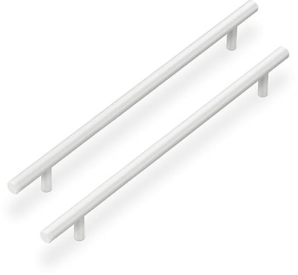 LONTAN 5 Pack White Kitchen Cabinet & Drawer Handles, 160mm Stainless Steel, for Cupboards, Bathroom & Wardrobe Doors