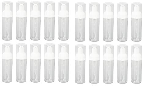 20 Piezas Botella con Bomba de Espuma de 50ml, Botellas de Plástico con Dispensador de Bomba para Jabón de Manos, champú, Limpiador de Pestañas, Embalaje, Limpieza Líquida