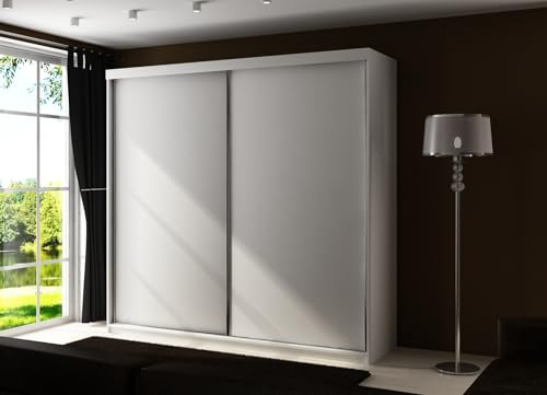 KIER FURNITURE Armoire Dressing Top B-25 Blanc 200x200x62 cm | Armoire dressing spacieuse avec rangement pratique pour vêtements et linge, idéale pour chambre adulte ou enfant