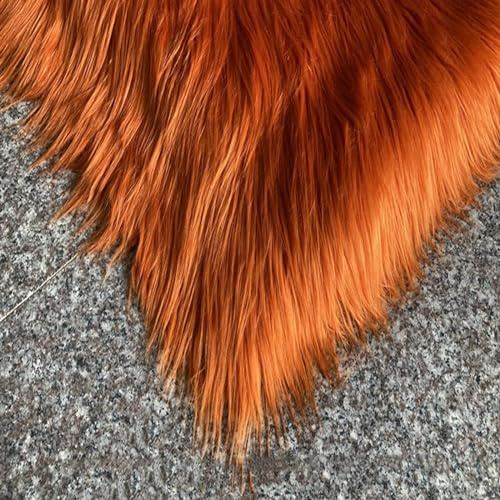 Shaggy Plain Kunstpelz Kunstfell Stoff 8cm Weicher Langer Flor 170x50cm für Kostümkunst Handwerk Kissenbezüge Dekorationen Cosplay(Color:orange)