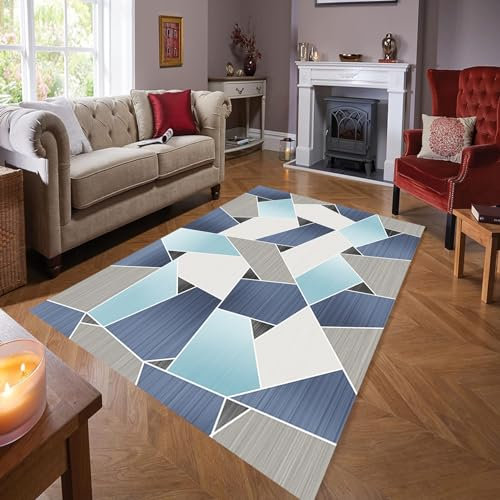 YANHONG Handwebteppich Läufer Teppich 90 x 150 cm Polyester Waschbar und Dauerhaft, Modern Küchen Teppich mit rutschfestem Gelrücken für Esszimmer, Küche, läufer Flur, G