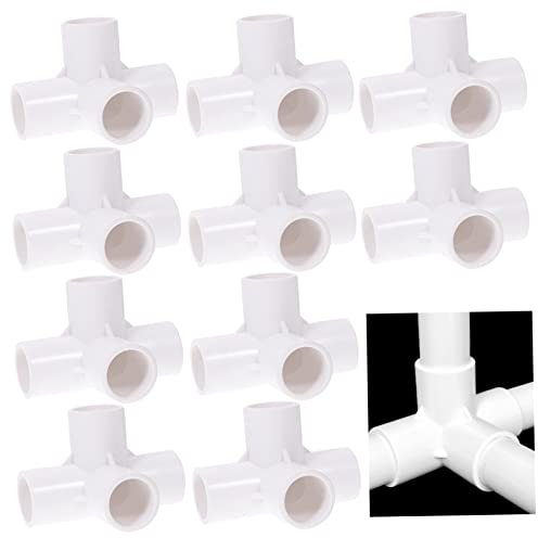 SOESFOUFU 10St Ellbogen für Wasserrohre Rahmen stehen PVC-Möbelbeschläge PVC Rohr T-Stück-Eckbeschlag 1/2 PVC-Armaturen rechter Winkel Passend zu Regal Rohrverbindungsstücke Verbinder Weiß