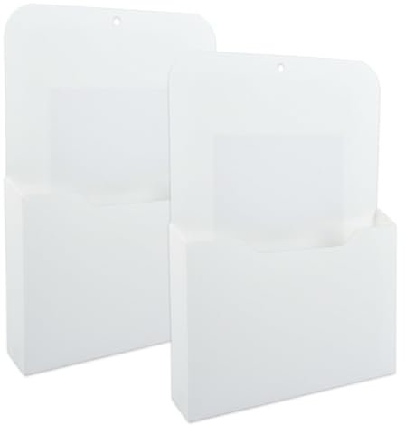 FINZOO Magnetischer Stiftehalter 2 Stück,Magnetisch Zeitungshalter Wand,Dokumentenhalter Bürobedarf Aufbewahrung für Whiteboard Kühlschrank Schule Büro,Weiß