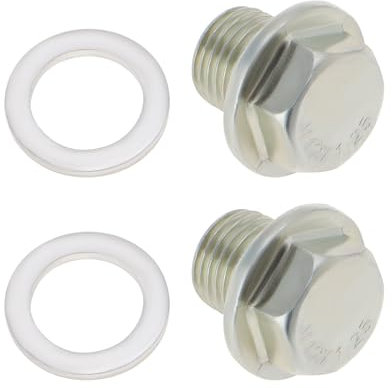YINETTECH 2 Juegos M12x1.25 Tapón de Perno de Drenaje del Cárter de Aceite del Motor con Arandela Compatible con Honda Compatible con Accord 90009-PH1-000 MD050316