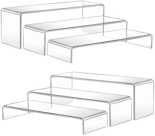 MerryNine Acrylic Risers for Display, Clear Display Stand Risers, multifunction acrylic transparent Pop stand for Cupcakes, Figures, cosmetics, Collectibles Display (U-shape)