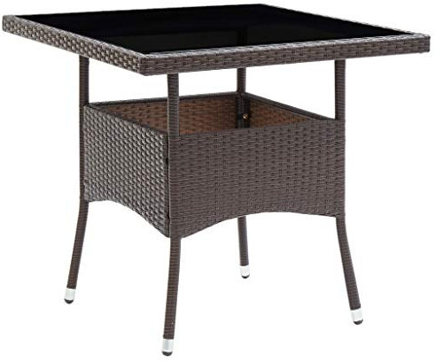 Willood Garten-Esstisch Braun Poly Rattan