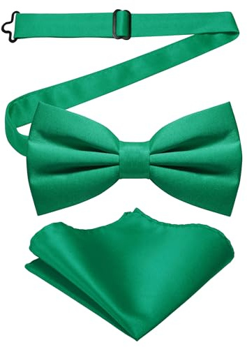 JEMYGINS Herren-Set aus Solider Mattierter Bifold-Fliege mit Einstecktuch