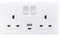 Super-Fast Charge USB Type C Double Socket - 33W Max Super-Fast Charging | Double Wall Super-Fast Charge Metal Socket with USB C and USB A | Modern White Screwless Design 13A 2 Gang socket with usb