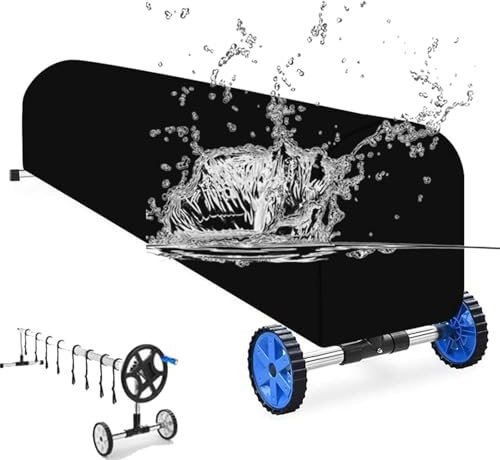 XUHCLY Swimming Pool Roller Reel Cover,Swimming Pool Solar Reel Cover,Solar Blanket Roller Reel Waterproof Cover,Above Ground Swimming Pool Solar Cover Reel Roller(Size:420D: 20FT (6.1M),Color:Black)