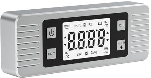 WMFASBAG Digitaler Winkelmesser, magnetische elektronische Wasserwaage, 360-Grad-Wasserwaage, Neigungstest, Lineal, Neigungsmesser for Bau, Holzbearbeitung und Maschinen