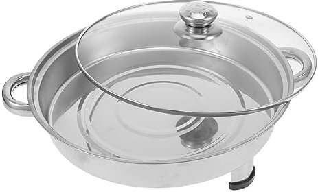 WATIIFUFU Edelstahl Tablett Mit Deckel Für Grill Und Buffet Rutschfeste Füße Leicht Zu Reinigen Für Camping Und Outdoor-aktivitäten Aus Hochwertigem Edelstahl Und Glas