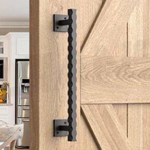 GLOBALHUT Rustic Barn Door Handle, 12 Inch Duty Pull, for Sliding Barn Shed Door, for Sheds/Garden Gate/Cabinet Doors/Bathroom Sliding Door/Large Industrial Sliding Door, with Screws