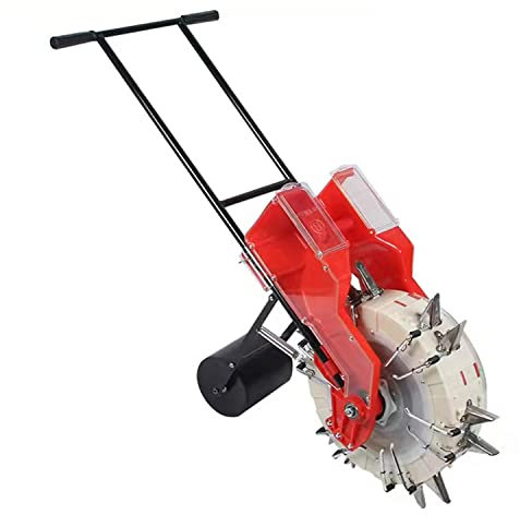 CASEGO Manual Seeder and Fertilizer Applicator, Garden Seeder Spreaders w/8 Seed Plates, Hand-Push Roller Seeder Planter for Soy Peanut (6 Mouths)