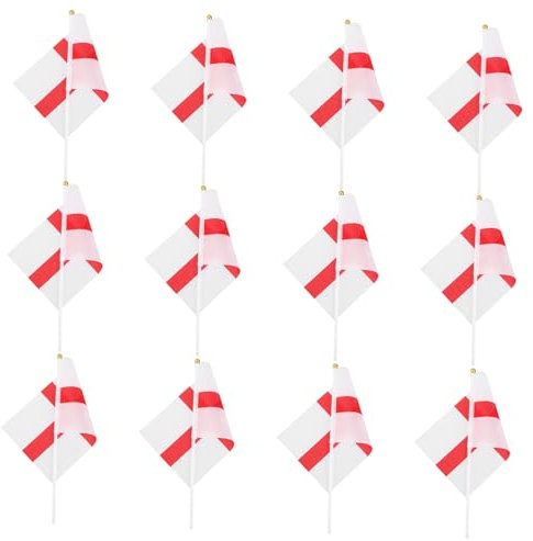 TOKIDNY 12pcs Mini England Flags Sticks Handheld Uk Flags for Soccer Games Lightweight Decorative with Sturdy Poles for Football Fans and Celebrations