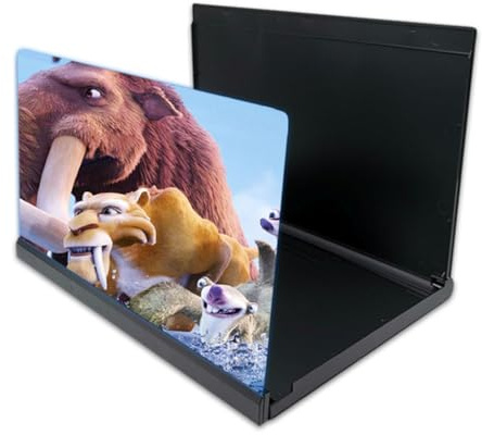 VENYAA Amplificador Grande de Pantalla Grande del teléfono móvil Pantalla Azul de Alta definición Soporte de Lupa de Video Plegable(Size:16IN,Color:Negro)