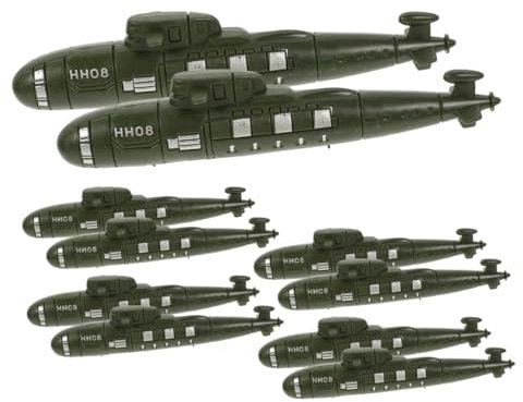 Toyvian 12 Stück simuliertes U-Boot Kampfschiff Strand Spielzeugboot Kriegsschiffe Toys Militärspielzeug Sandbox U-Boot-Modell Kinderspielzeug pp Green