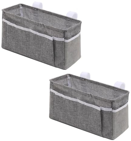 MiOYOOW Nattduksbord hängförvaring, 2 stycken bärbara sängväskor, sovsal, hängande väska med flera fickor för soffa, armstöd, sängar, skåpdörrar