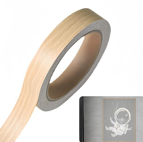 Ruban adhésif en bois de hêtre naturel de 18 mm x 10 m pour meubles, ruban pré-collé sans repassage, bande de bordure en placage de bois, ruban de garniture pour la restauration à faire soi-même