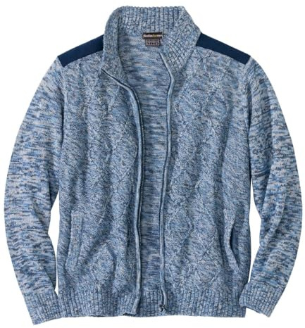 ATLAS FOR MEN - Strickjacke mit Akzenten in Wildlederoptik - 4XL