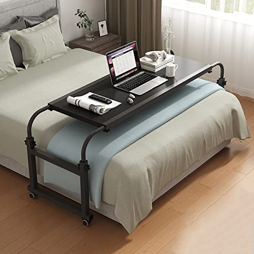 Tavolo da letto regolabile in altezza con ruote, tavolo medico arrotolabile per telai del letto, ideale per scrivania per computer e postazione di lavoro in piedi