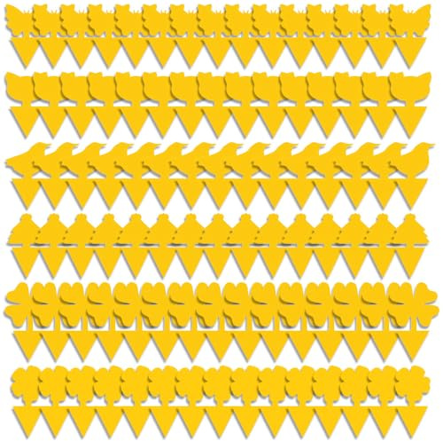 90 Pcs Fruit Fly Traps Fruit Fly Catcher Yellow Sticky Fly Traps Pack Sticky Traps Plant Stickers Plant Control Indoor Yellow Double-sided Fungus Gnat Catcher for Indoor and Outdoor